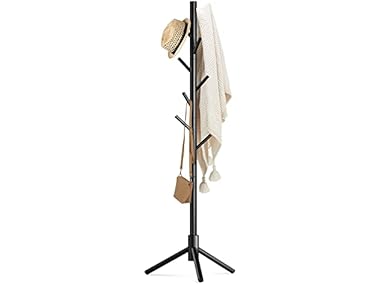 $13.99, Was $29.99, 53% Off! Wooden Coat Rack Stand with 8 Hooks dealfomo