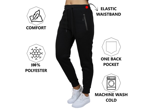 3Pk Womens Fleece Jogger Pants