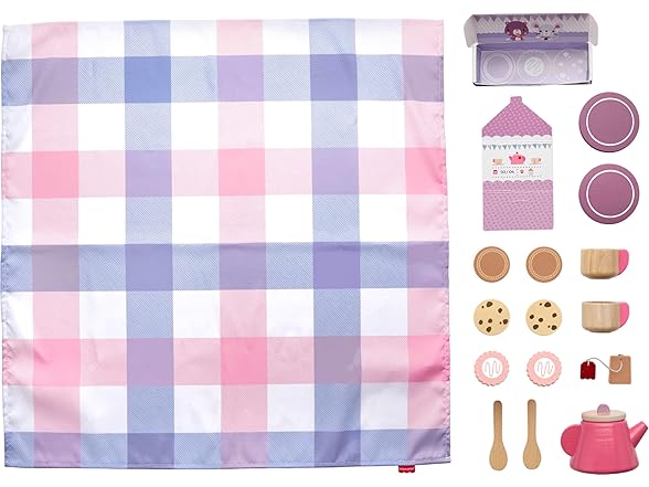 Fisher-Price Wood Pretend Play Toy Picnic Tea Set - Gallery 5