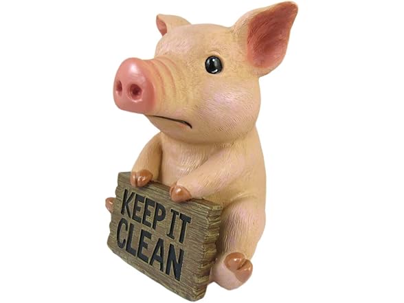 DWK Pig Toilet Tank Decorative Figurine | Pig Bath