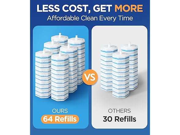 Caspeak 64 Count Toilet Wand Refills