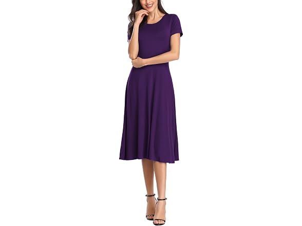 Urban CoCo Women (L) Short Sleeve High Waist Dress
