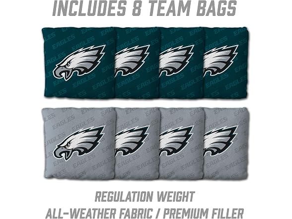 YouTheFan NFL Eagles 2' x 4' Wood Cornhole Set