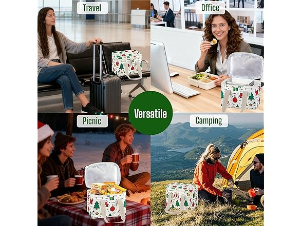 Veno ILB-0004 2 Pack Christmas Insulated Lunch Bag