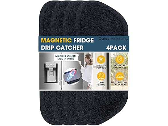 (4 Count) Magnetic Refrigerator Water Drip Trays