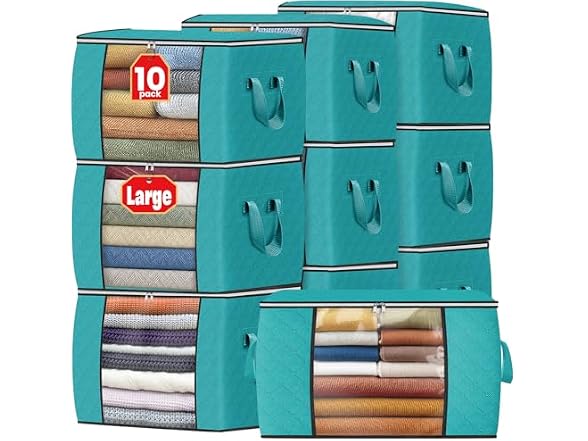Fab totes 90L Green 10 Pack Storage Bags