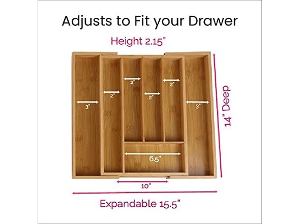 Bamboo Expandable Drawer Organizer