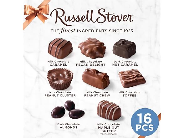 Russell Stover Caramel Nuts Choc Box 9.4