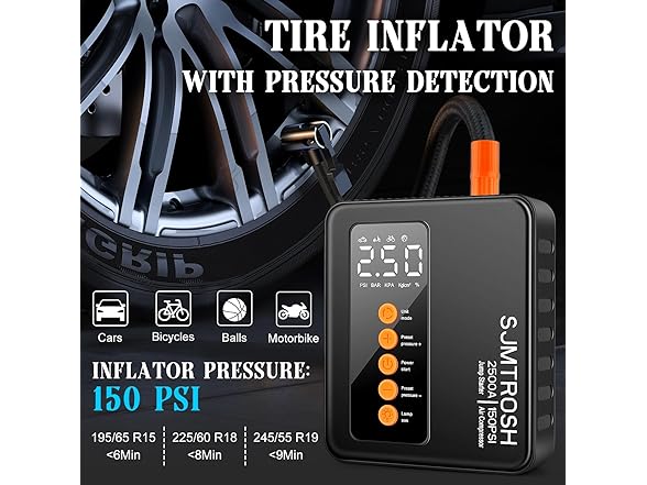 SJMTROSH Jump Starter with Air Compressor, 2500A