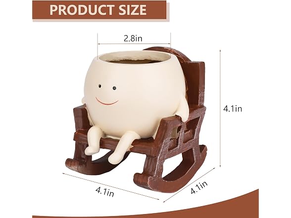 Boomluck GAR-57 Rocking Chair Flower Pot Planter