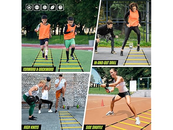 Yes4All Speed Agility Ladder 8 Rungs Blue