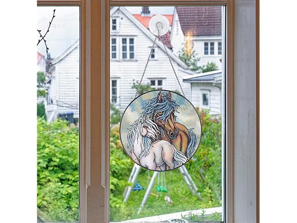 ANFURI Horse Glass Window Hanging