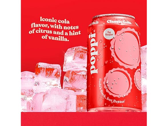 Poppi Prebiotic Soda, Classic Cola, 12 oz