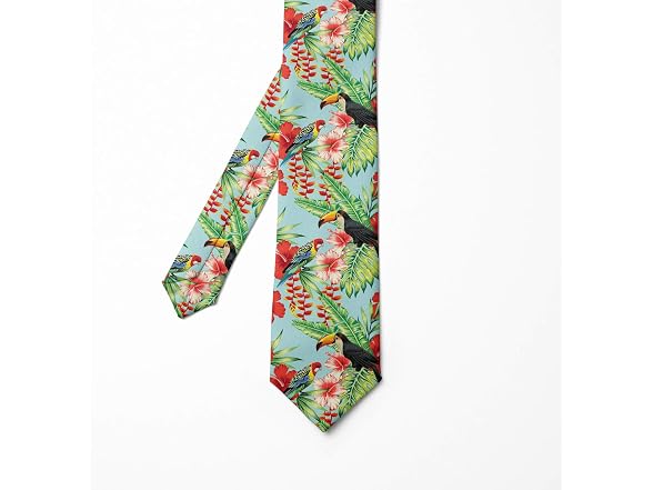 Ambesonne Men (3.7") Tie Hibiscus Parrot Toucan