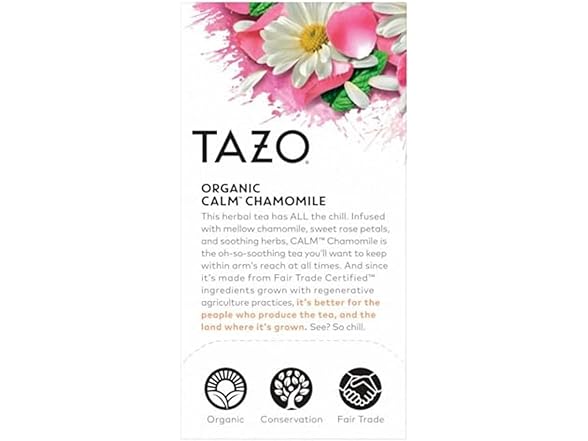16CT TAZO Calm Chamomile Herbal Tea, Caffeine Free