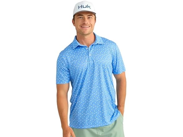 HUK Mens Pursuit Pattern Polo