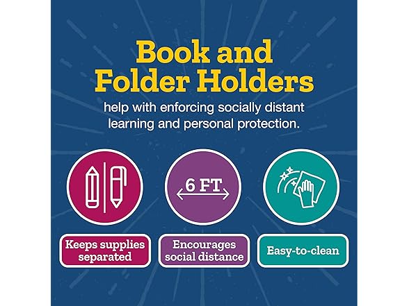 Durable Book and Binder Holders - 12 Pack