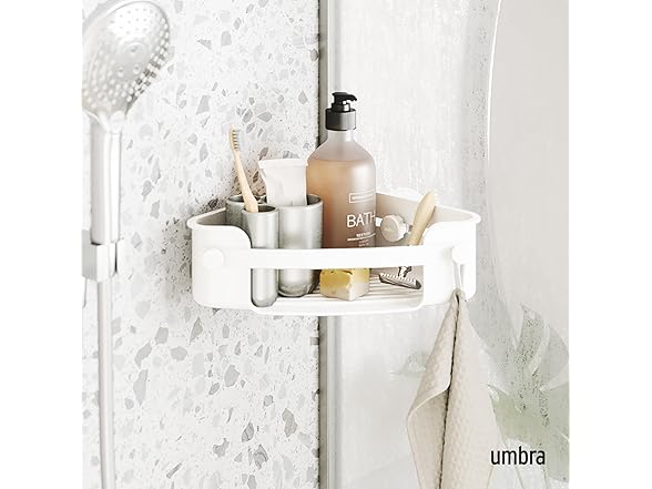 Umbra Flex Adhesive Corner Bin, White
