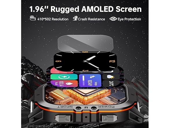 OUKITEL 1.96'' Fitness Smart Watch for Android/iPhone