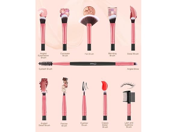 Bestope Pro Makeup Brush Set 16 Piece Black
