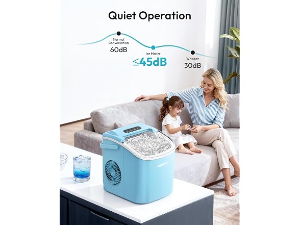 EUHOMY Countertop Ice Maker Machine with Handle, Blue