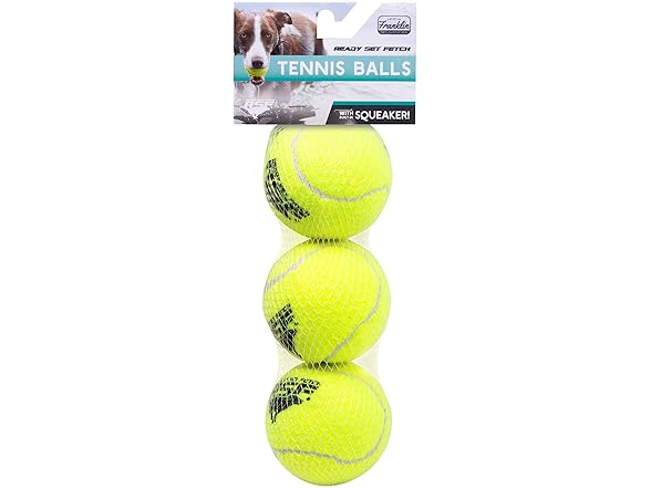 Franklin Squeaky Dog Tennis Balls 3Pk