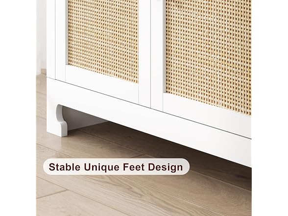 IDEALHOUSE 61" Rattan Cabinet, 4 Doors - Gallery 7