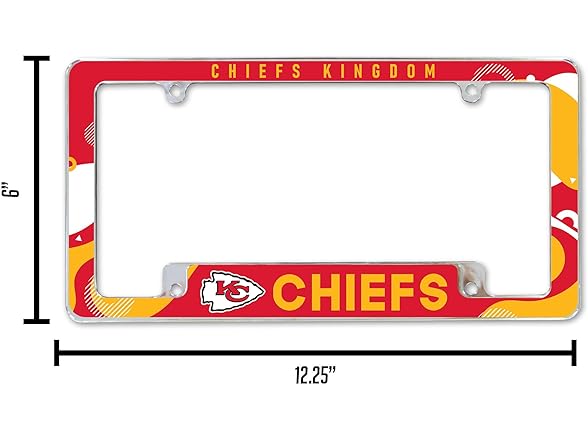 Kansas City Chiefs Chrome License Frame