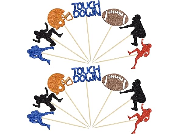 Gyufise 28Pcs Rugby Ball Player Toppers