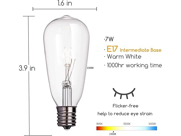 Brightown 10 Pack Edison Replacement Lights - Gallery 2