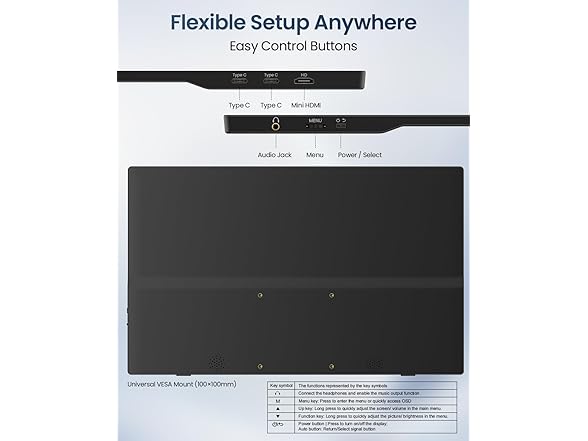 15.6" Portable Monitor 60Hz 1080p