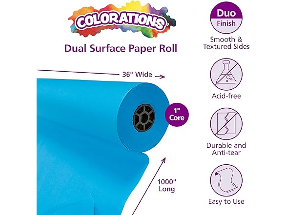 Colorations Bright Blue Paper Roll 36" x 1000'