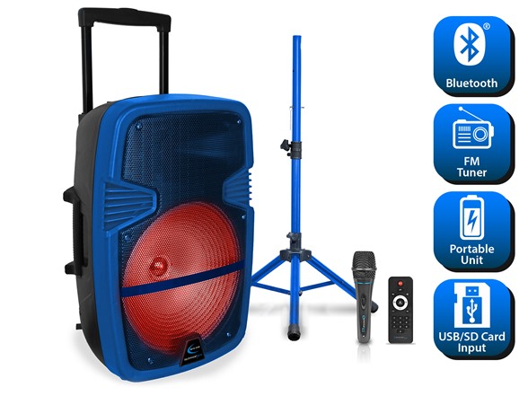 15" Rechargeable Bluetooth Speaker PKG