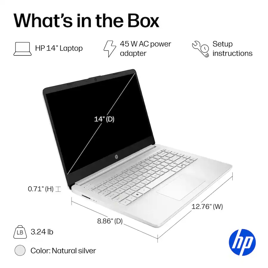 HP 14" Intel N150 Laptop - Gallery 14