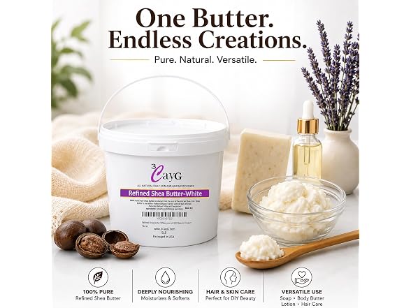 3CAYG 5lb Refined Shea Butter Body Butter