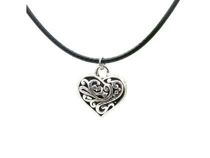 Sterling Silver Artisan Heart Necklace - Gallery 3