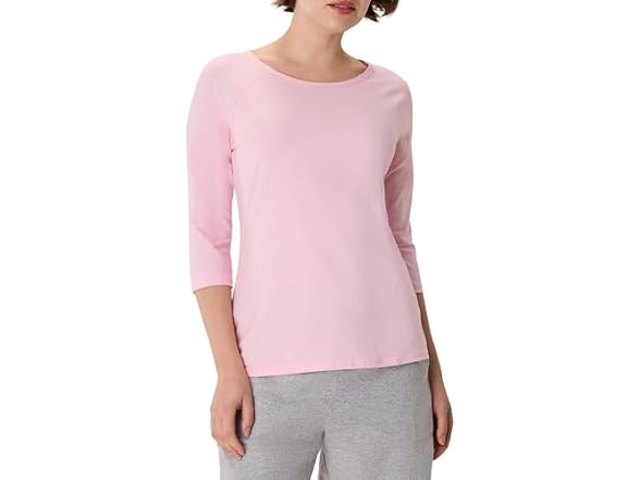 Hanes Women Stretch Cotton Raglan Sleeve Tee