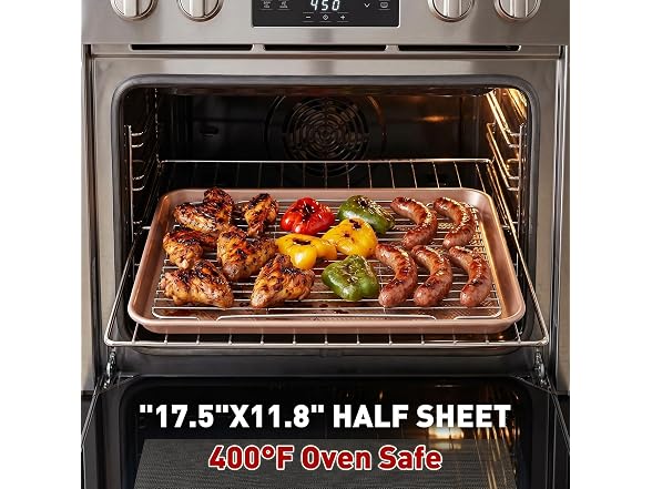 2 Pack Baking Sheets with 2 Wire Racks