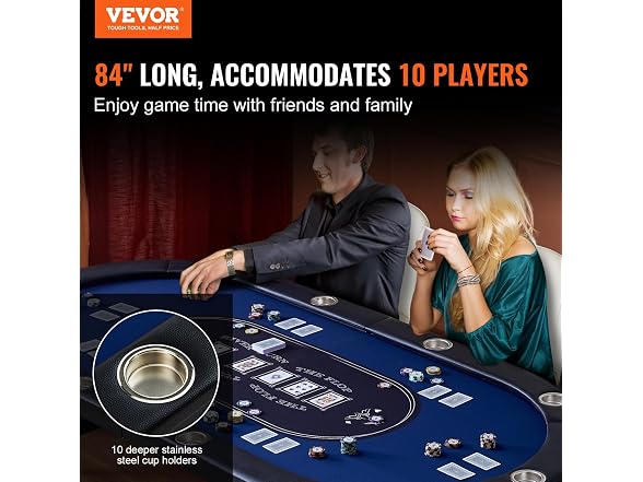 VEVOR 10 Player Foldable Poker Table
