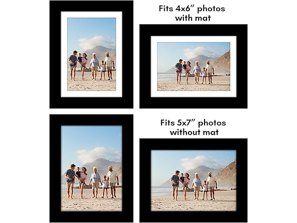 Americanflat 5x7 Picture Frame Set of 2 Black
