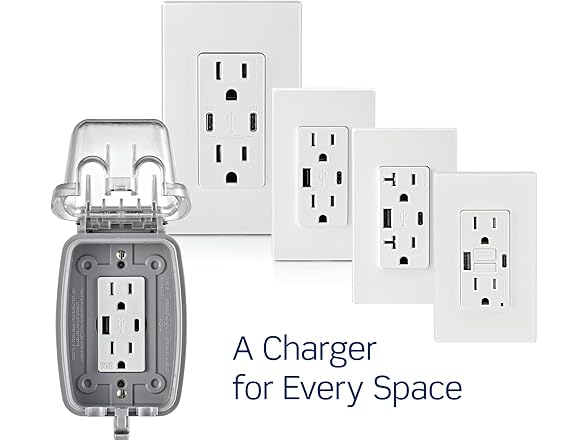 Leviton 60W (6A) USB Dual Type-C/C Power Delivery in-Wall Charger