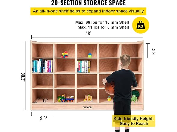 VEVOR Cubby Mobile Tray Storage Cabinet