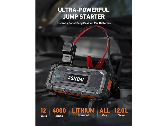 AstroAI S8 Ultra 4000A Car Jump Starter