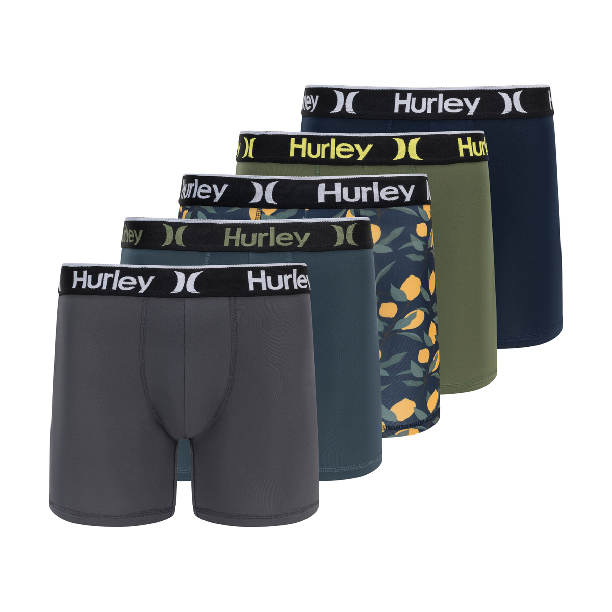 Hurley Men's 5 Pack Printed Boxer Briefs - Gallery 12