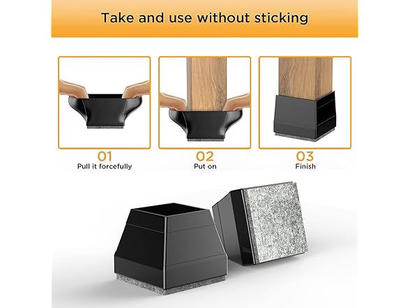 CHWM 24 PCS Square Chair Leg Floor Protector