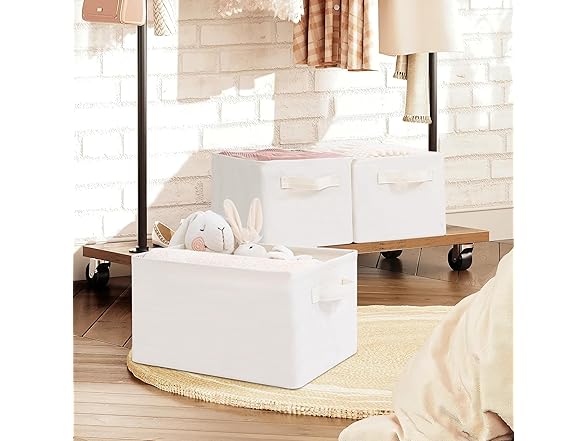 Storage Basket Bins with Metal Frame