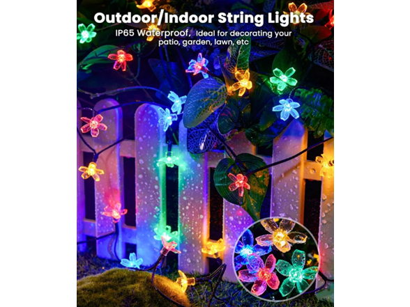 Hakol 2 Pack Total 52FT 120 LED Flower Solar Lights