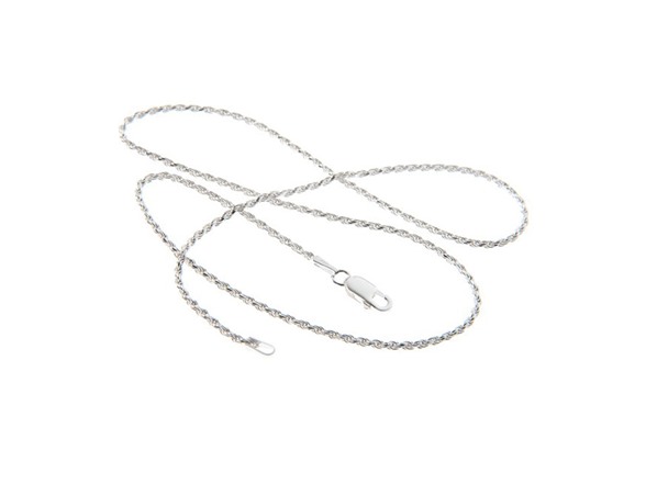 Italian Made 925 Sterling Silver 24" Diamond Cut Rope Chain