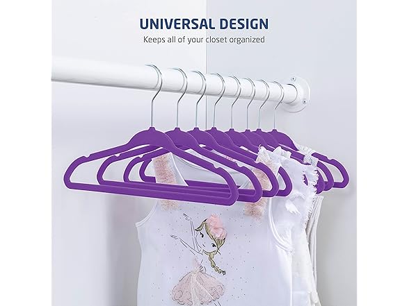 Zober Purple Velvet Baby Hangers 50-Pk