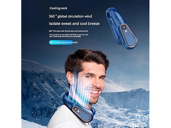 Generic Portable Neck Fan, USB Rechargeable Personal Fan